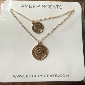Amber Sceats Gold Tone Layered Coin Pendant Necklace